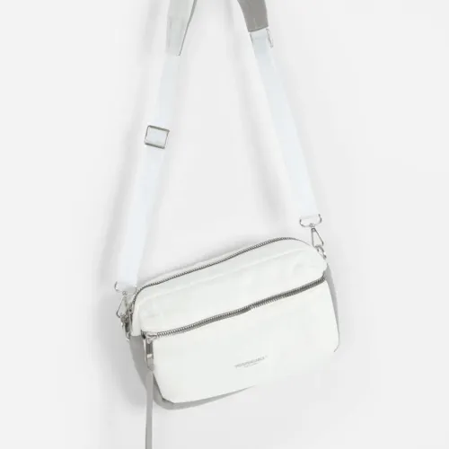 フロントZIPショルダーバッグ (white) - INDISPENSABLE×nouer