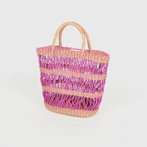 アバカ　バンブーバッグ　M+abaca 花繋ぎ　夏単衣　6463 アバカ バンブーバッグ M+abaca 花繋ぎ 夏単衣 6463 - メルカリ