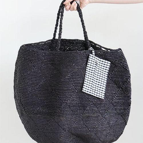 NORO ラフィア　かごバッグ XL セール】 【ポーチ付き】ラフィアバッグ （トートバッグ