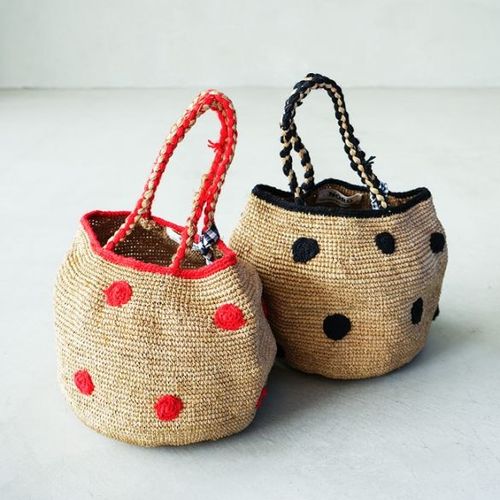 madrague6]【付属品あり】NORO(ノロ) ドットかごバッグ / トート