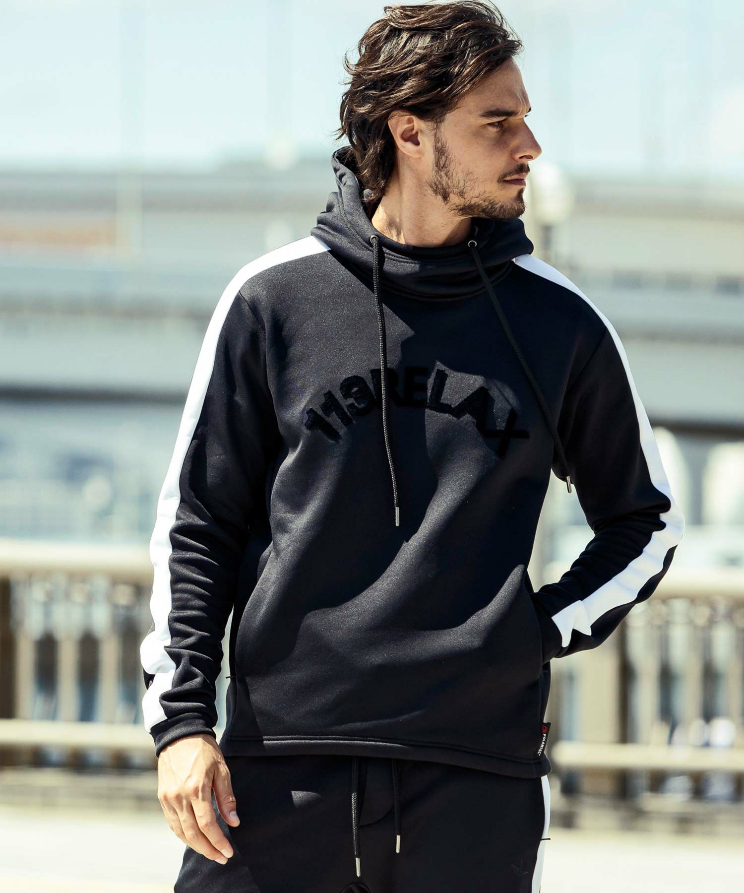 Y-3 ブラック フード付きパーカー XL