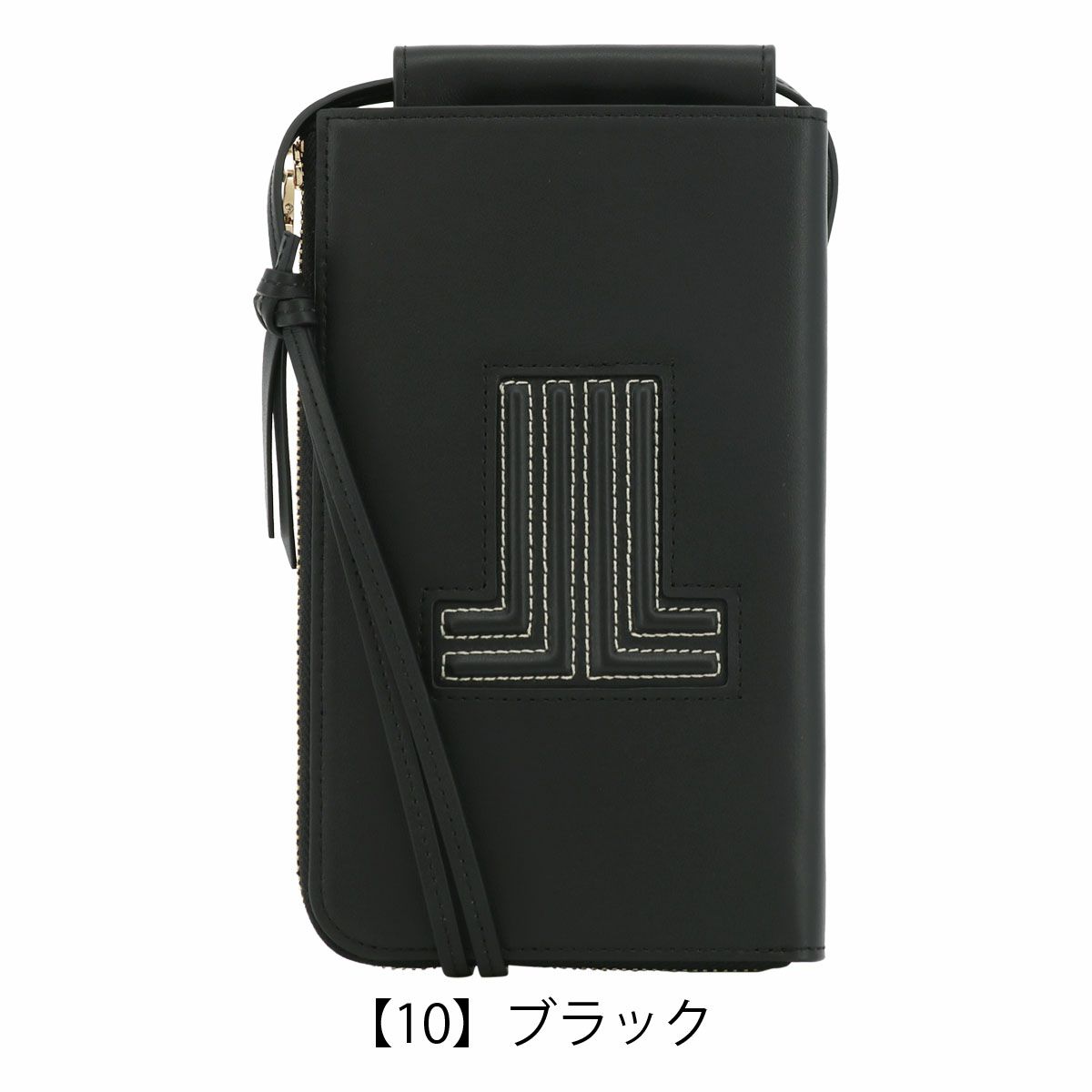ゴールドファイル スマホショルダー 本革 クロコ型押し L字