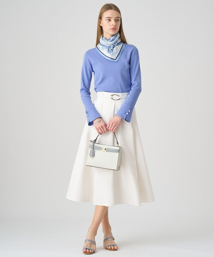 極美品✨ANAYI タイルレースフレア スカート 日本製 定価3.9万円 S セール】 リネン調オックスフレアスカート （ミニ・ひざ丈