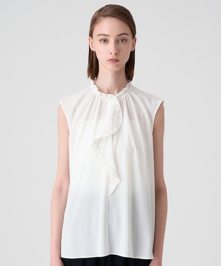 クレープデシンフロントラッフルブラウス|ANAYI OFFICIAL ONLINE