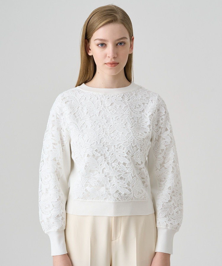 Bibiy ANNA PUFF TOP レースレイヤード スウェットトレーナー Bibiy ANNA PUFF TOP レースレイヤード スウェットトレーナー