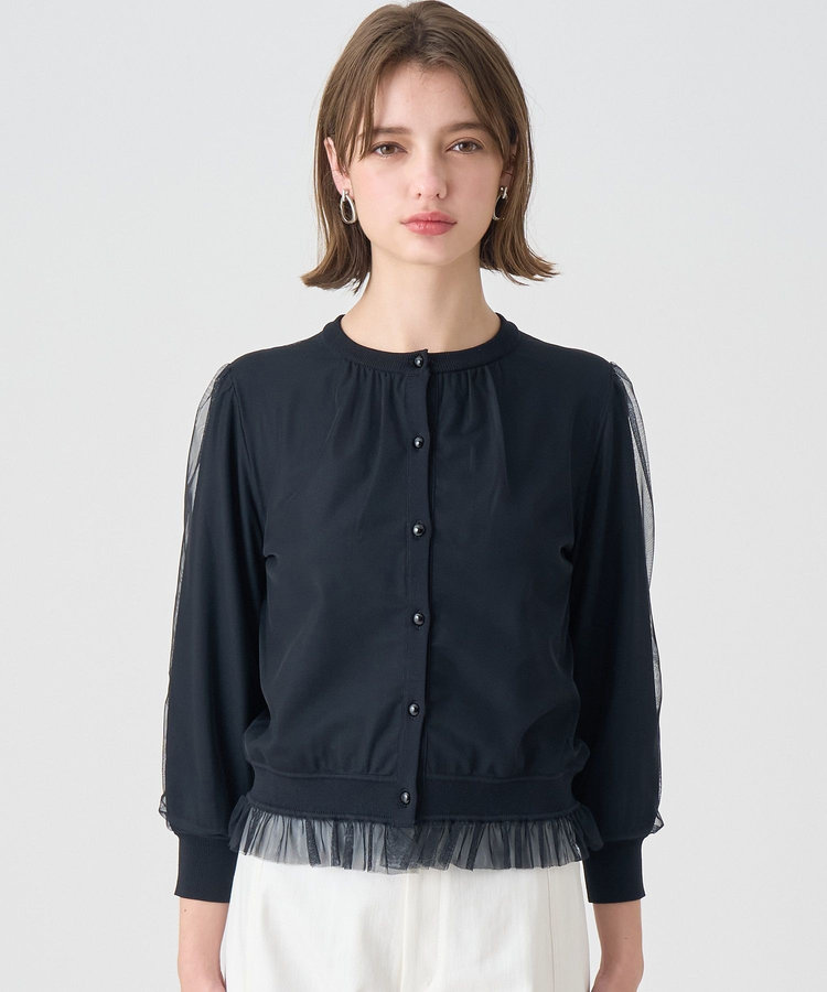 1293 美品 アナイ ANAYI カーディガン 紺 ラメ入り 羽織 trim_ofany_itemf3352e12288c11e