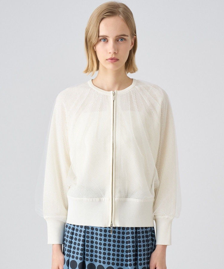 ANAYI メッシュ クルーネックジップアップ ブルゾン カーディガン日本製 M メッシュレイヤージップブルゾン|ANAYI OFFICIAL ONLINE STORE