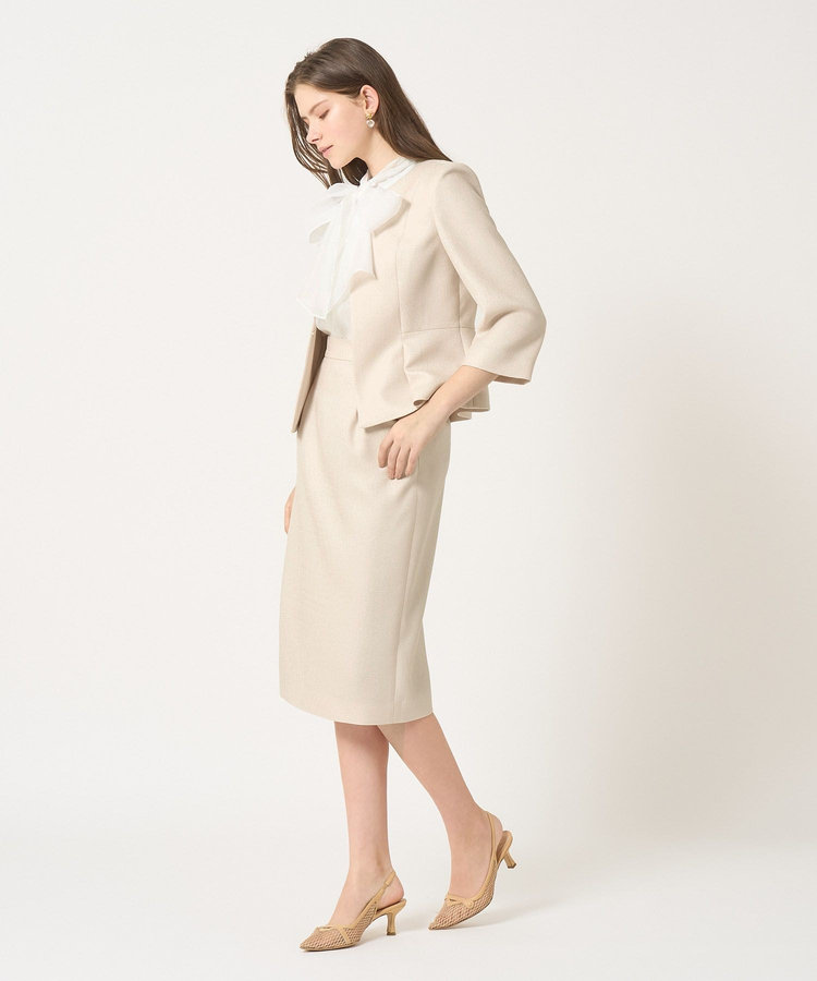 美品】ANAYI リネン調バスケットペプラムジャケット 36