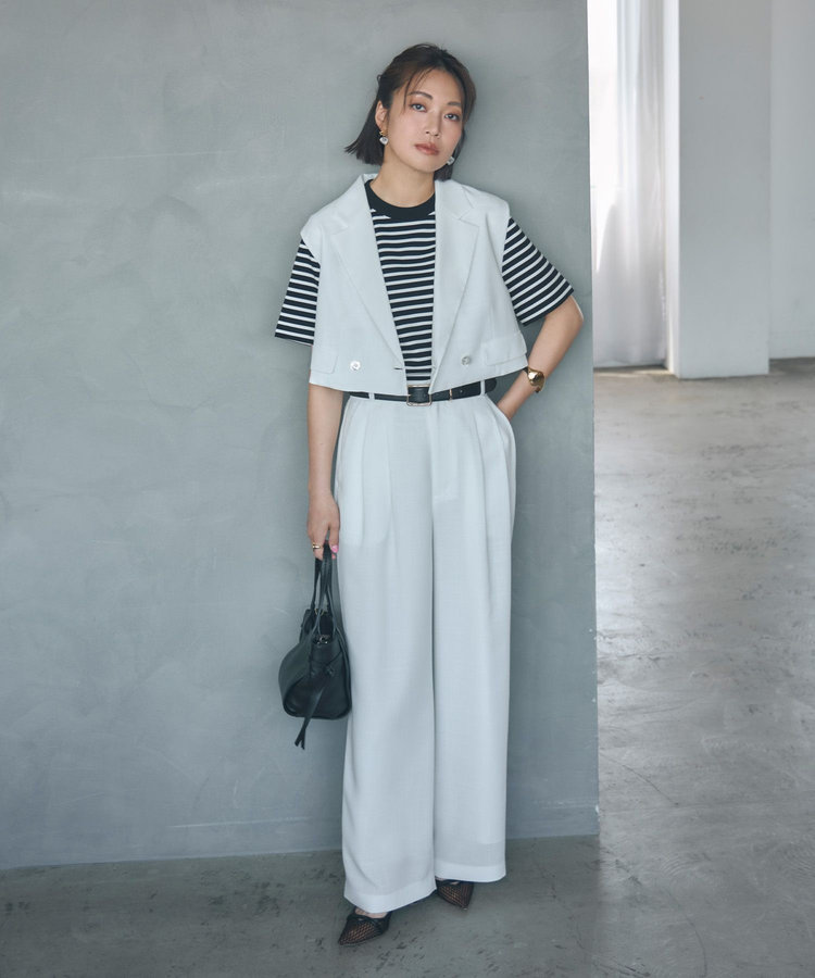 セットアップ対応商品】リネンライクビエラショートジレ|ANAYI