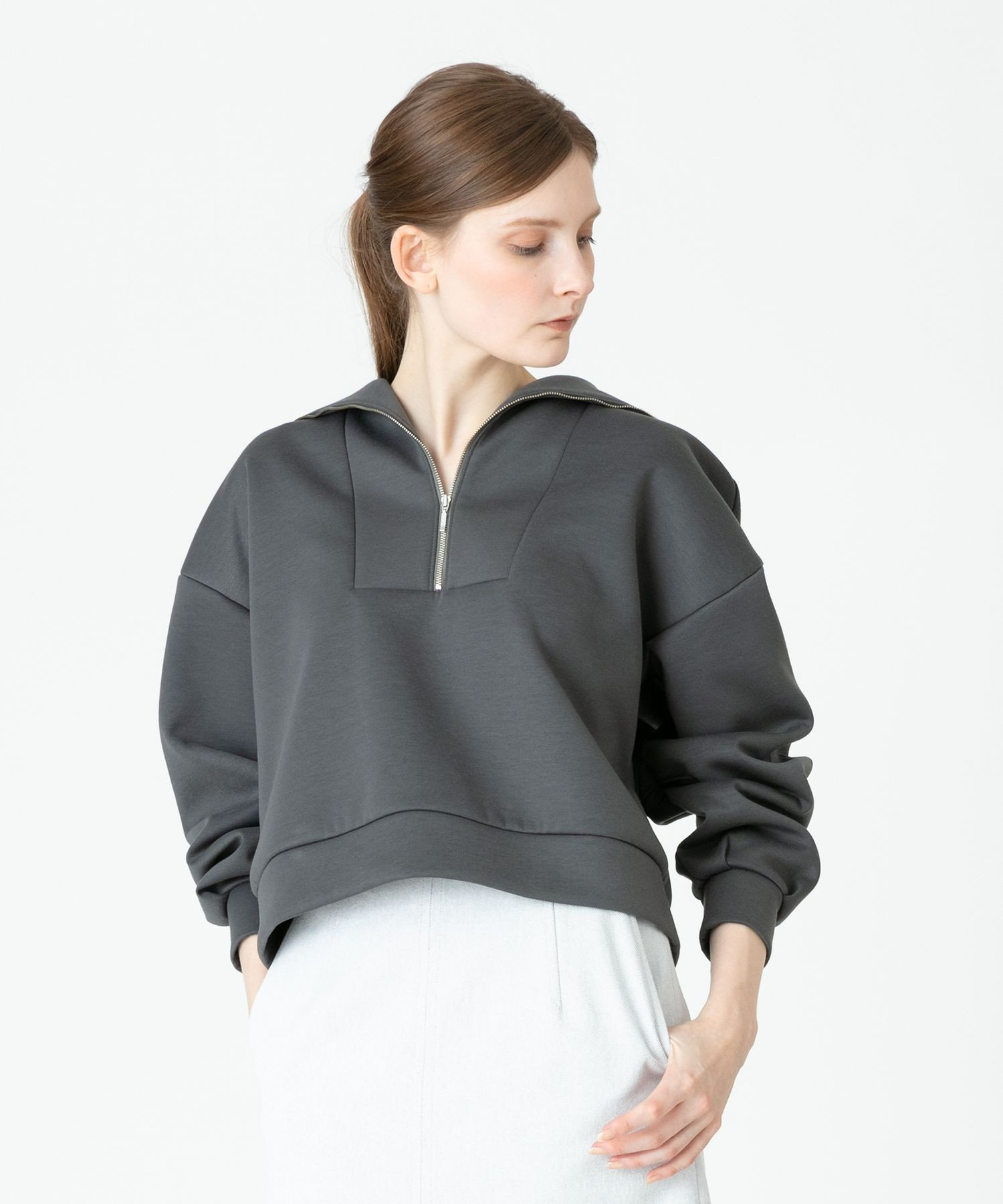 【楽ギフ_包装】 ハーフZIPソデパフプルオーバー|allureville SITE OFFICIAL トップス