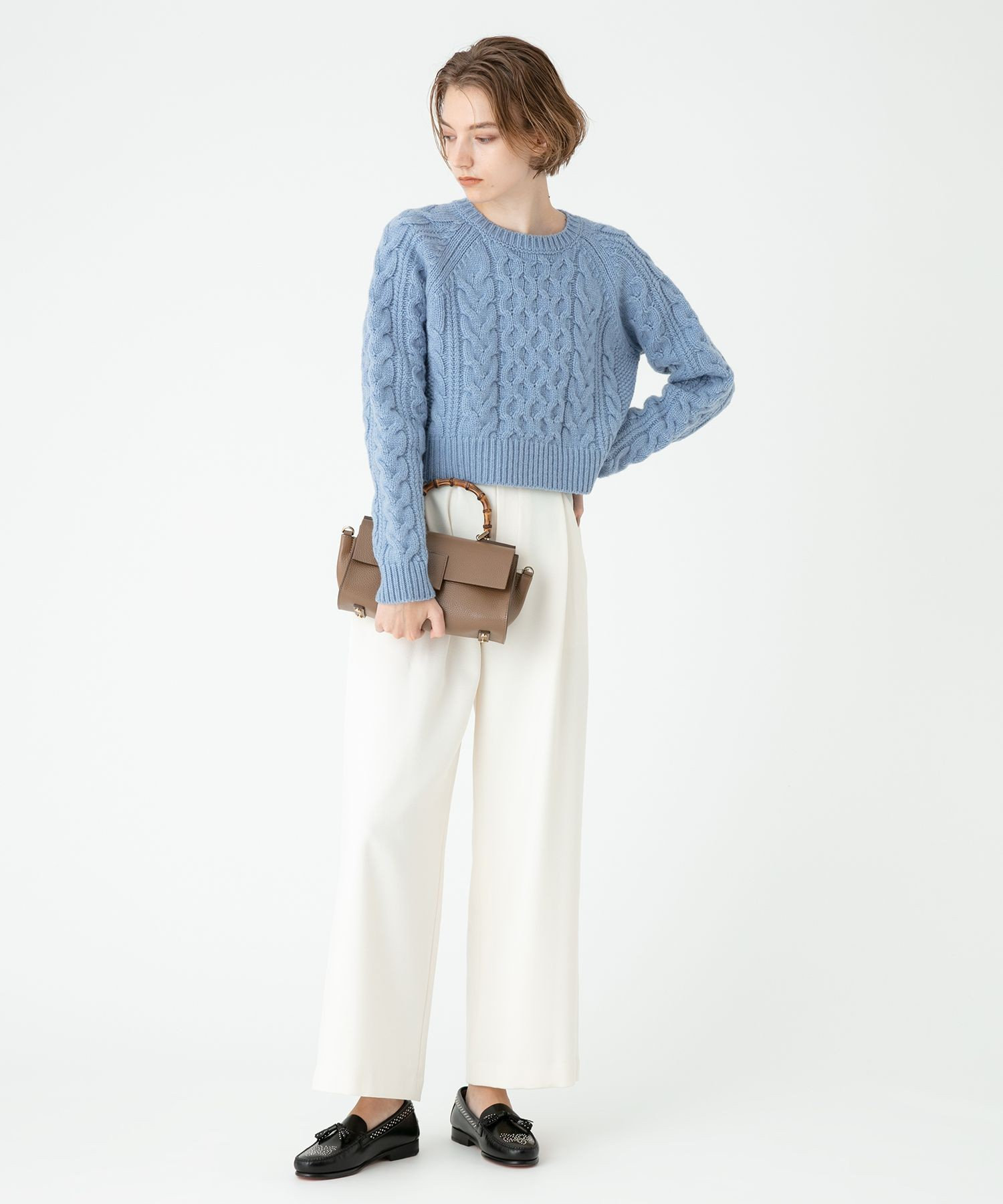 ウールライクポリBIGバックルパンツ|allureville OFFICIAL SITE