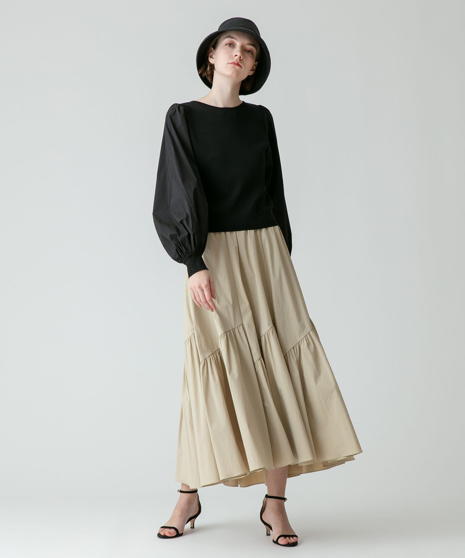 驚きの価格 バイヤス切替ギャザースカート|allureville SITE OFFICIAL スカート