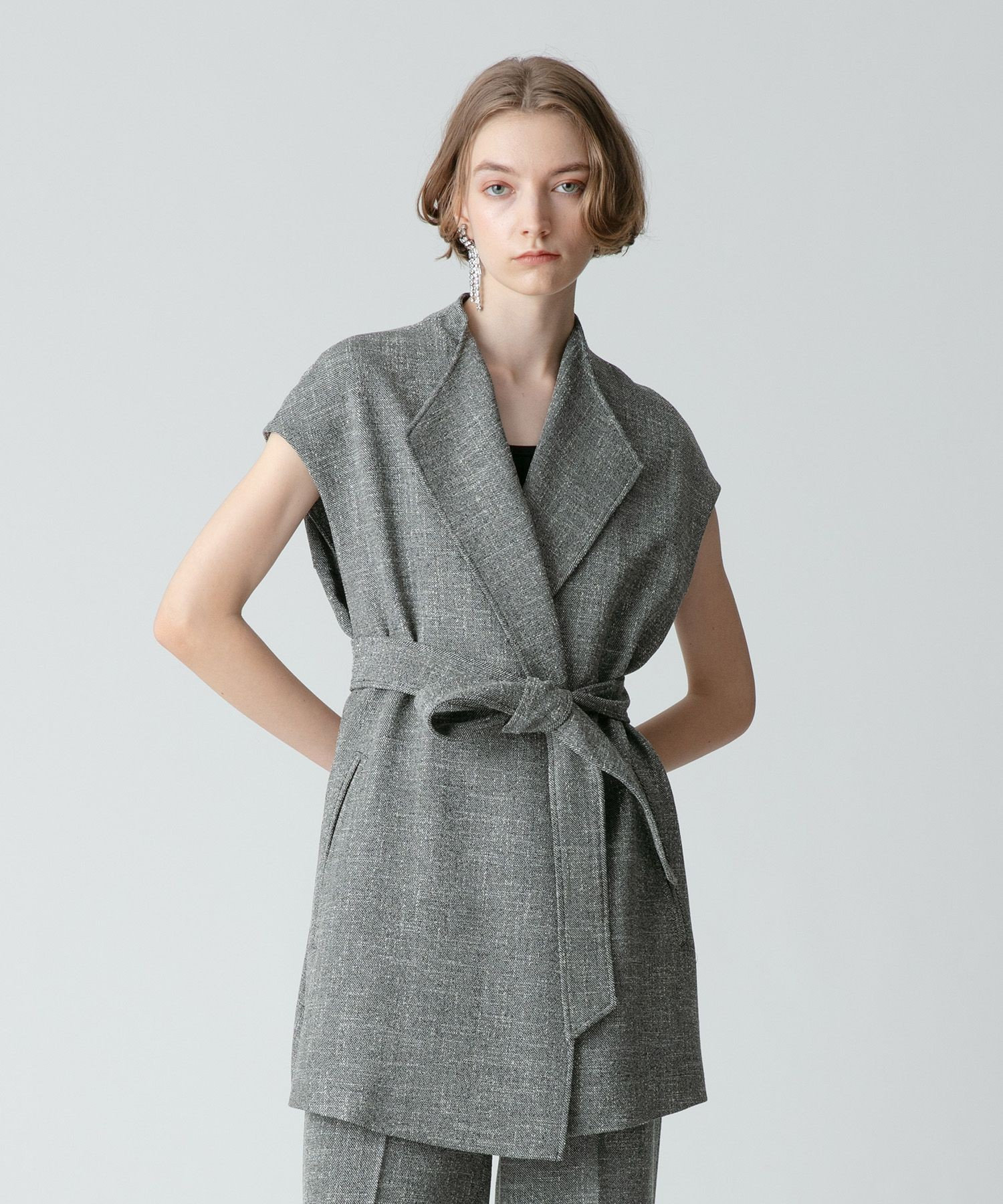 上品なファッション ノンウールツイードフリンジジレ|allureville SITE OFFICIAL トップス