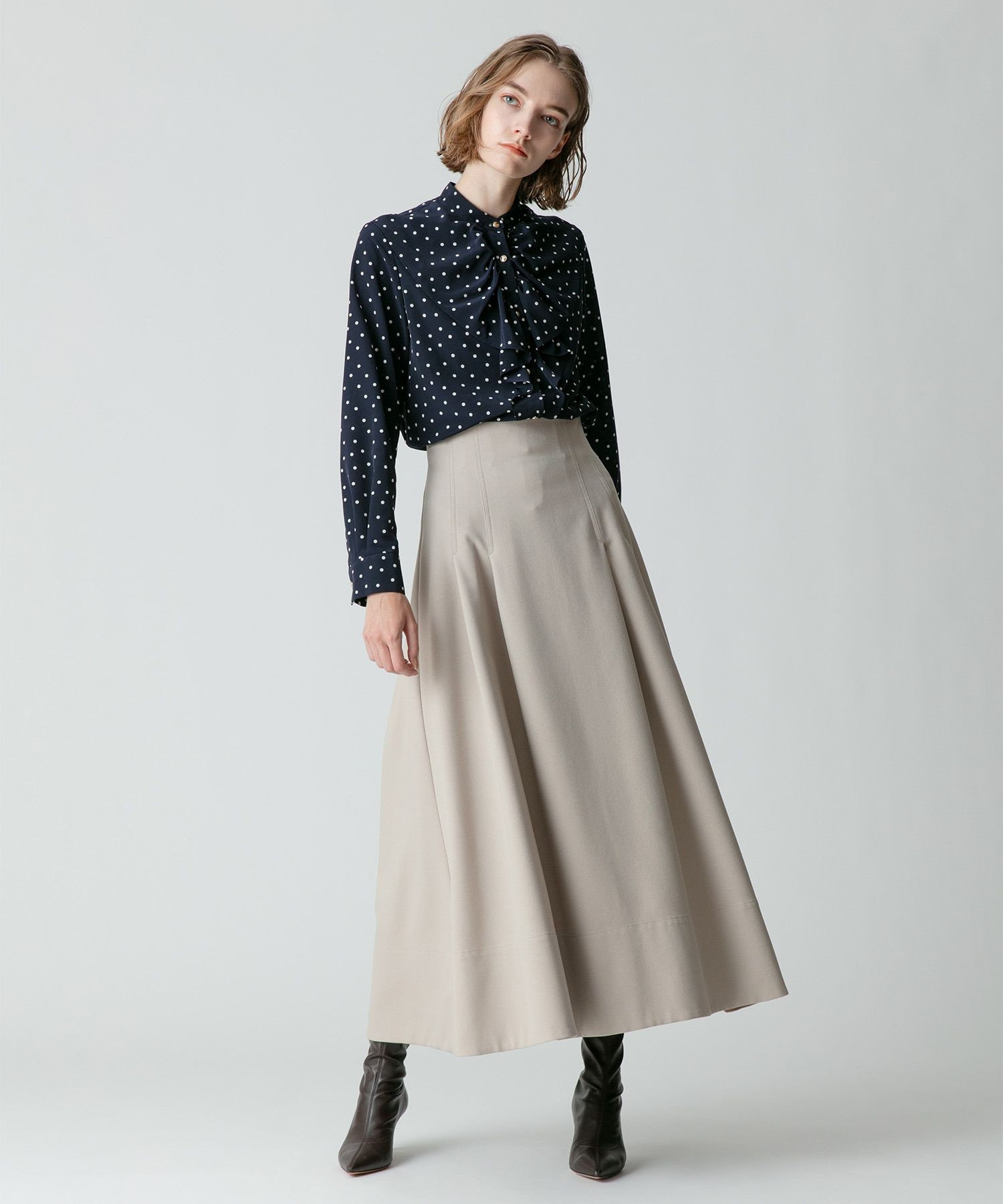 口コミ・レビューで人気商品を探そう ポリエステル調フランネルフレアスカート|allureville OFFICIAL スカート