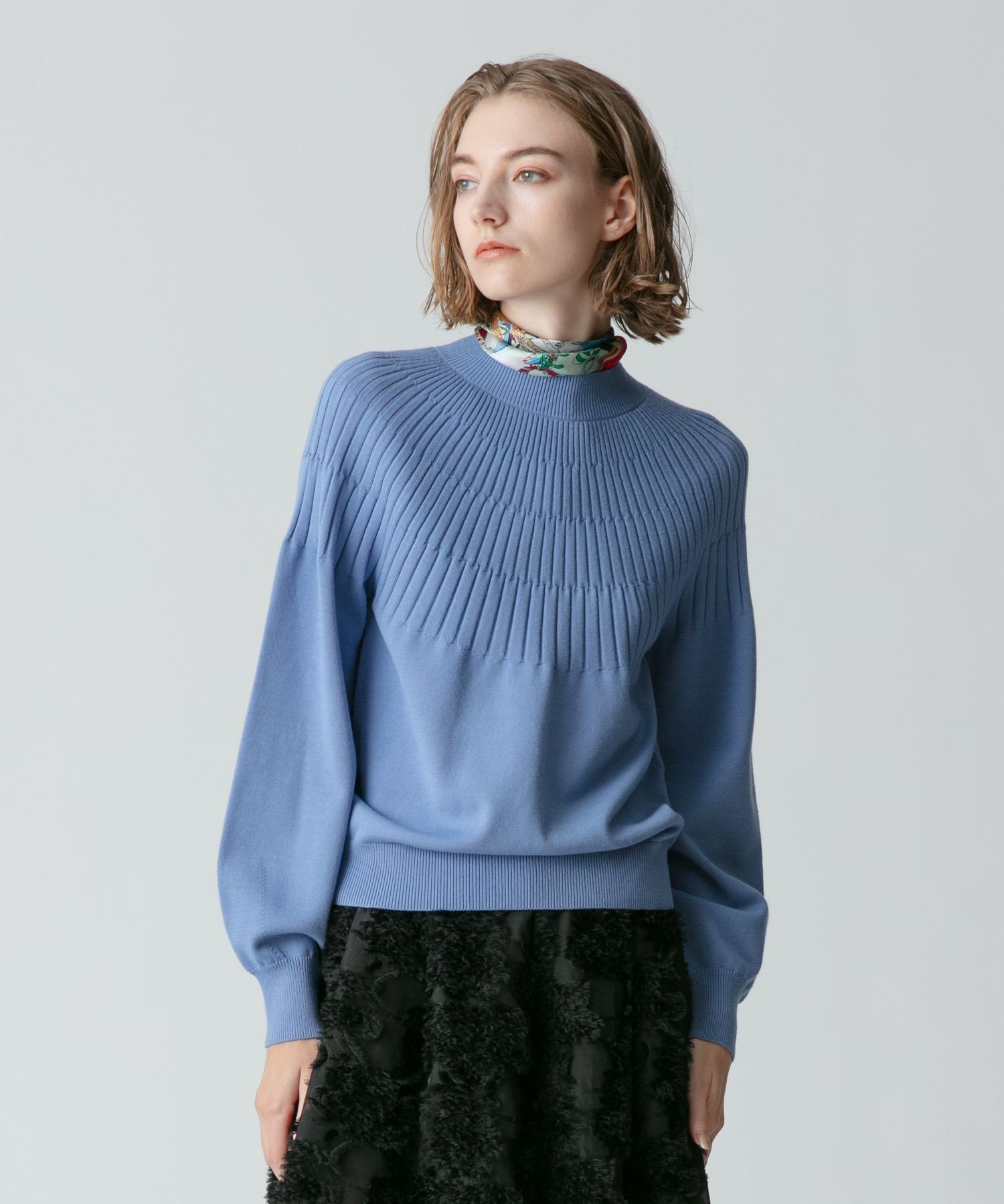 新入荷 求心リブラグランスリーブ プルオーバー|allureville OFFICIAL トップス