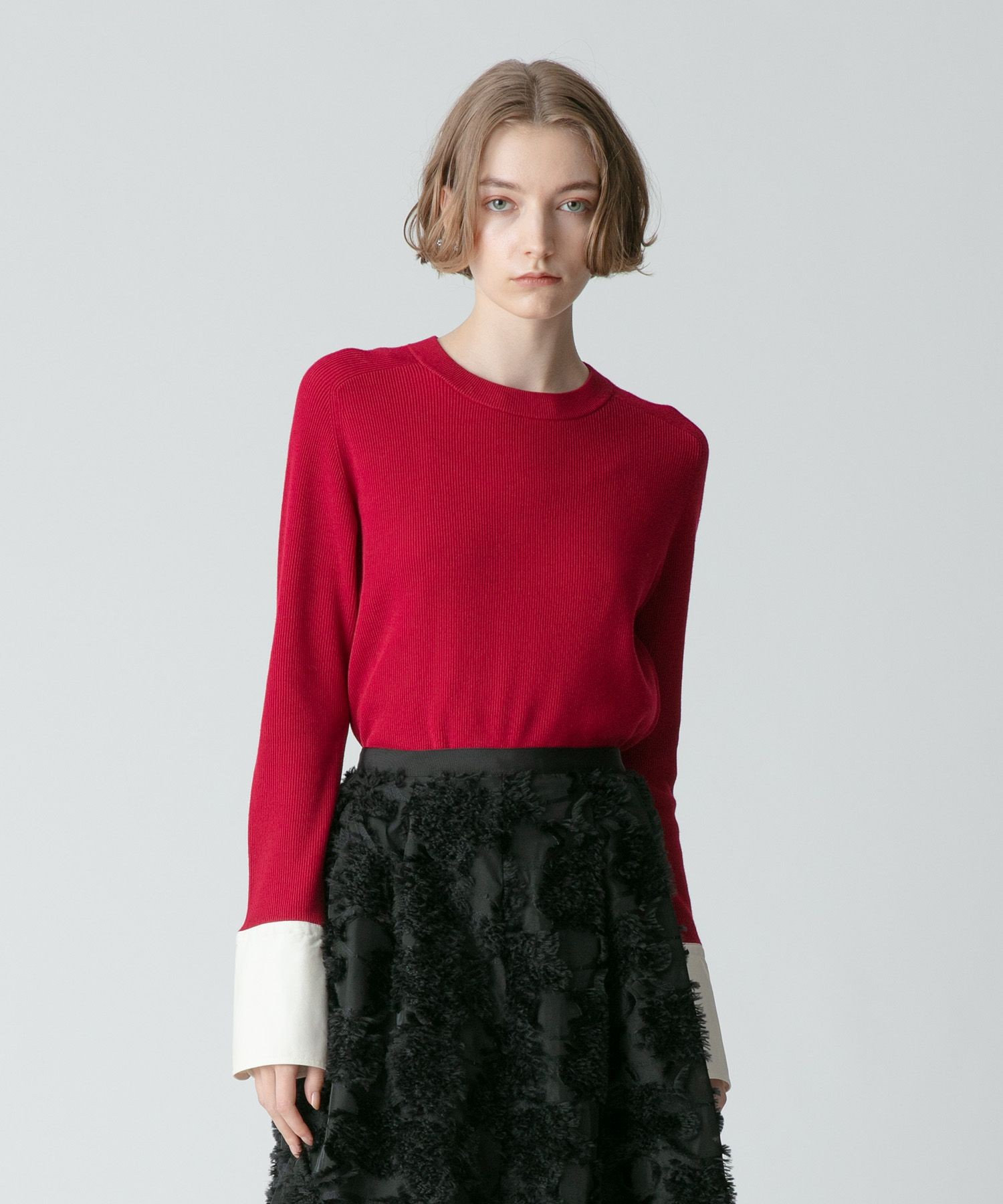 allureville シャツカフスコンビプルオーバー シャツカフスコンビプルオーバー|allureville OFFICIAL SITE