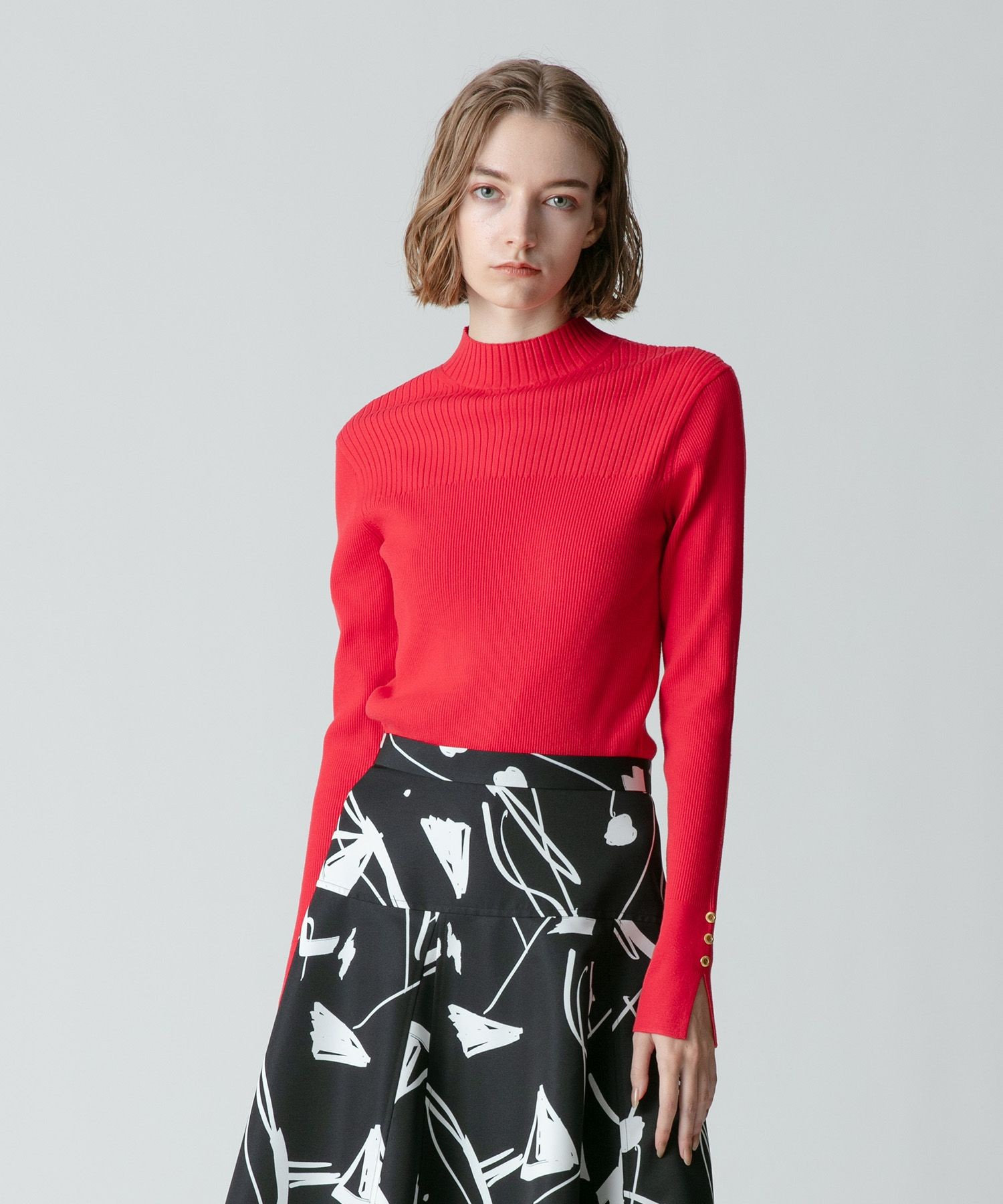 allureville アルアバイル リブスクエアプルオーバー 23AW　美品 キリカエリブプルオーバー|allureville OFFICIAL SITE / ONLINE