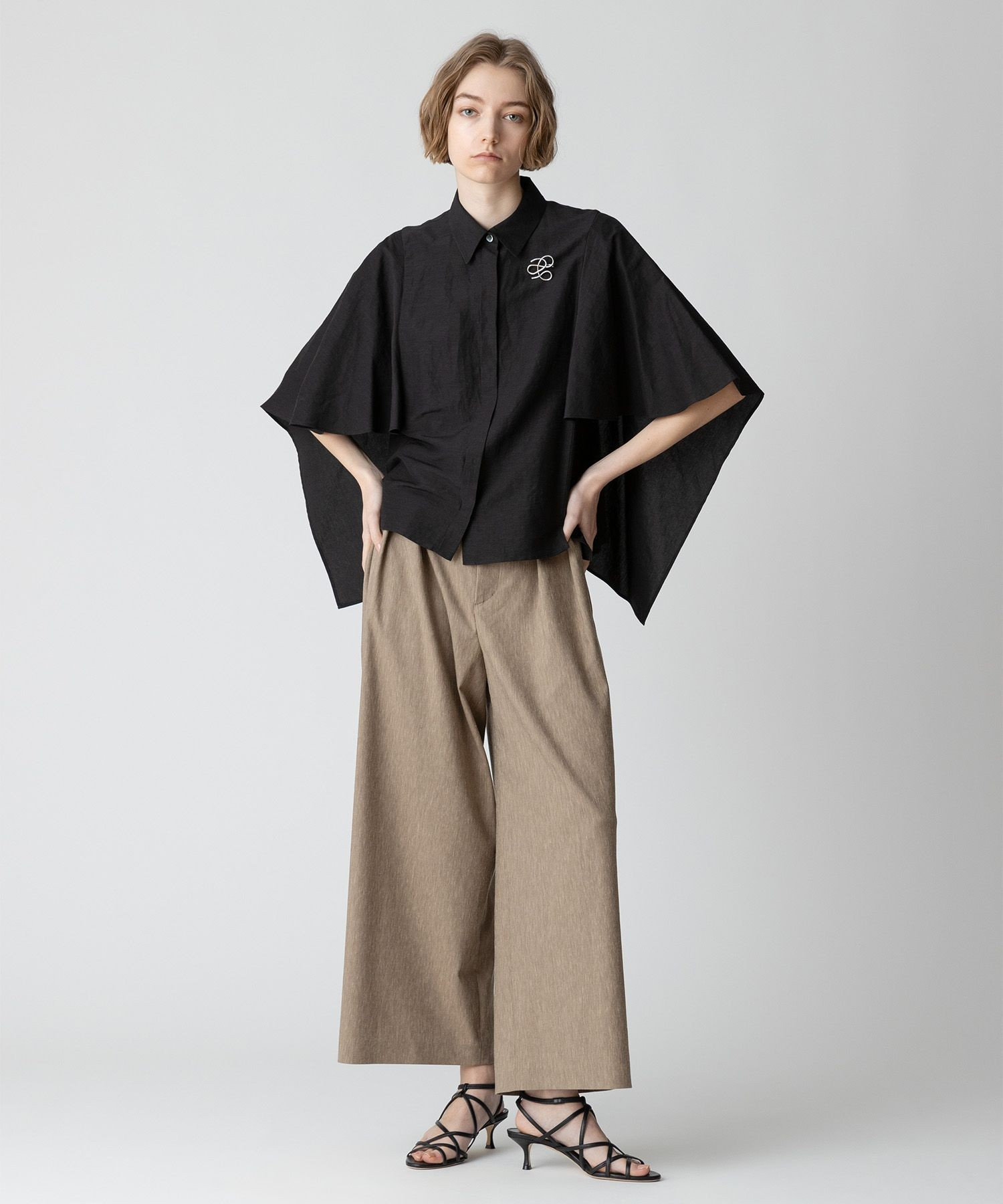 セットアップ対応可能】リネンツイルアンクルタックパンツ