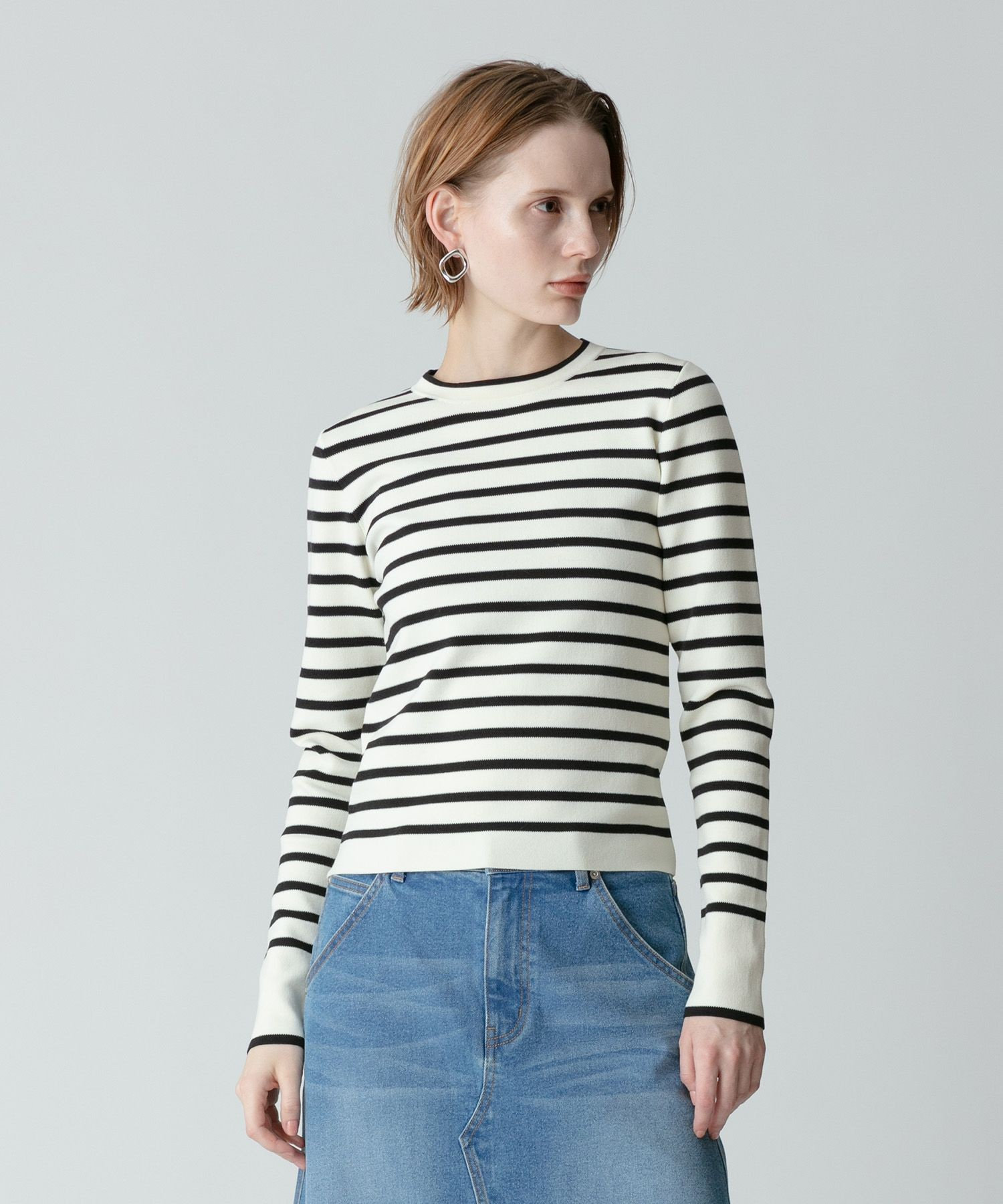 【21AW】【定価:20,900円】allureville ボーダープルオーバー 21AW】【定価:20,900円】allureville ボーダープルオーバー