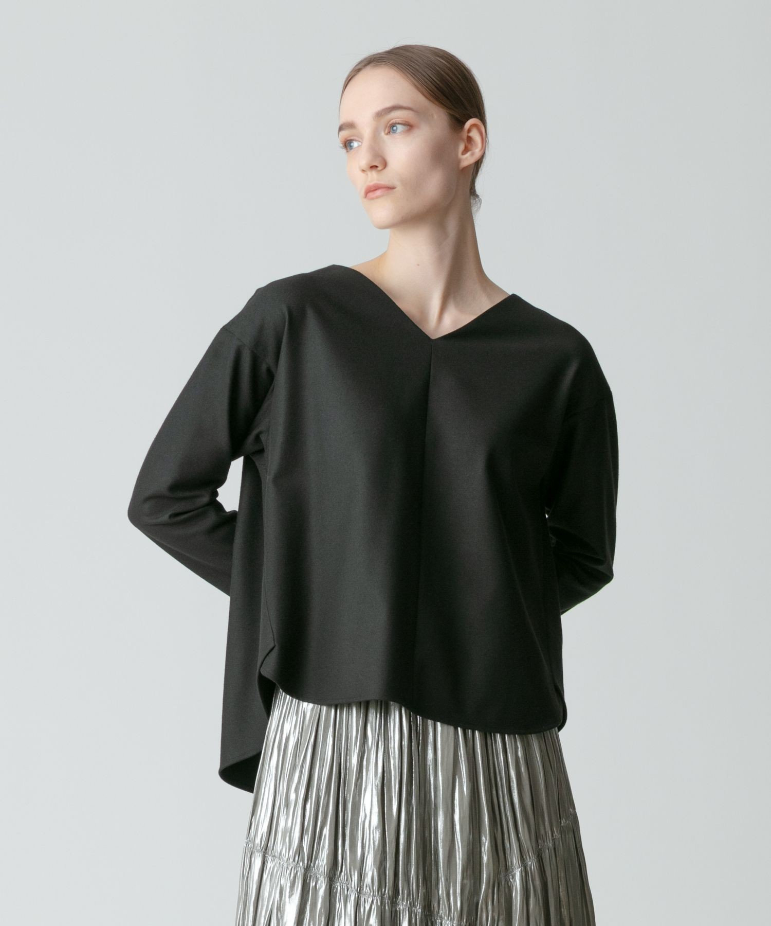 allureville アルアバイル リブスクエアプルオーバー 23AW　美品 ソフトシアーリブプルオーバー|allureville OFFICIAL SITE