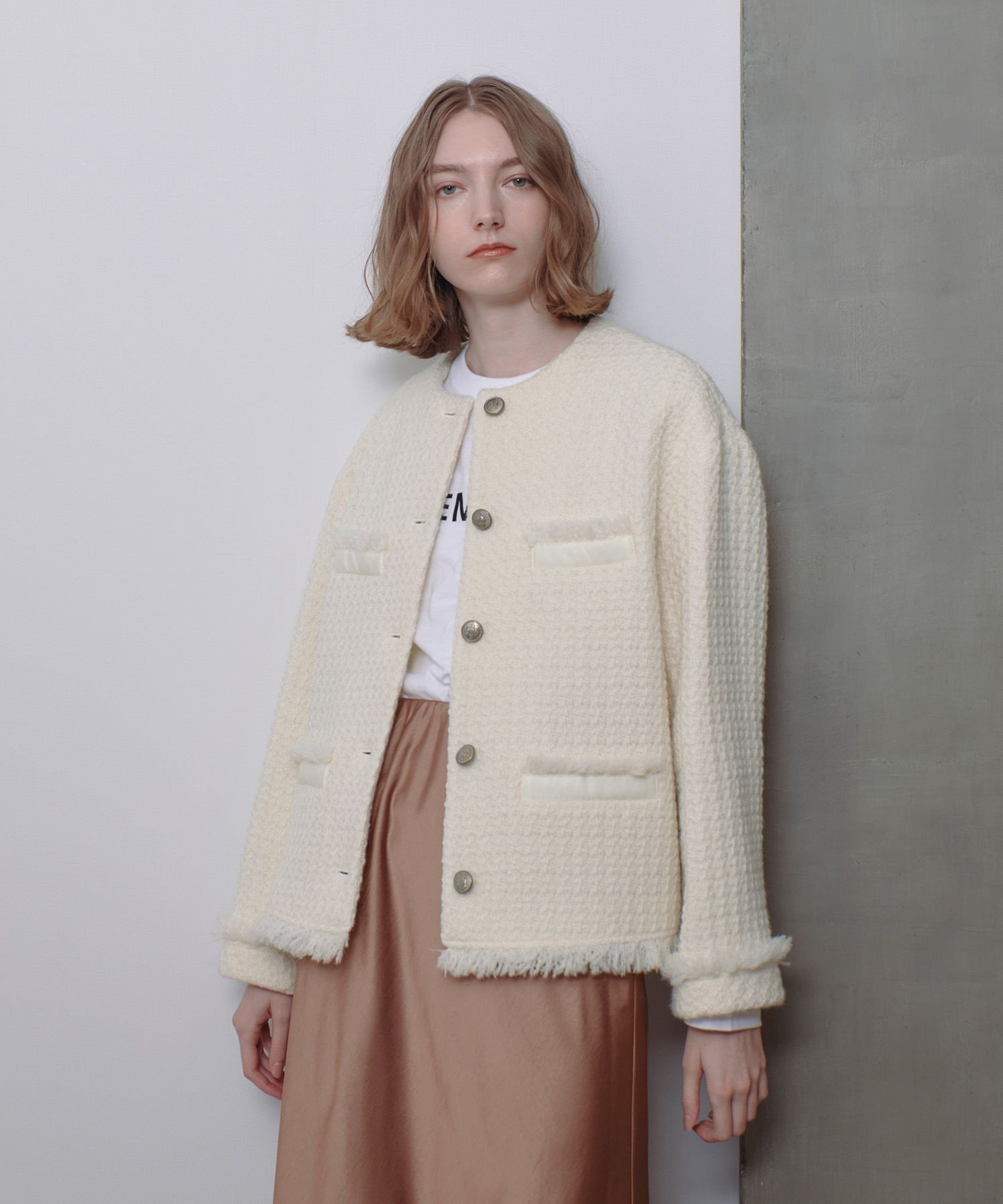 ファッションの ロービングツイードクルーネックジャケット|allureville ジャケット・アウター