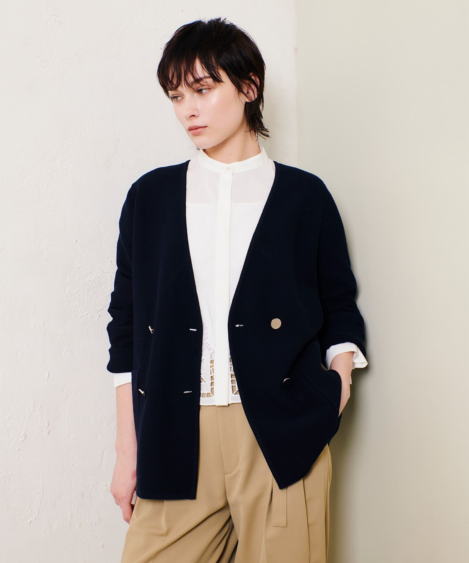 セミダブルガーターニットジャケット|allureville OFFICIAL SITE