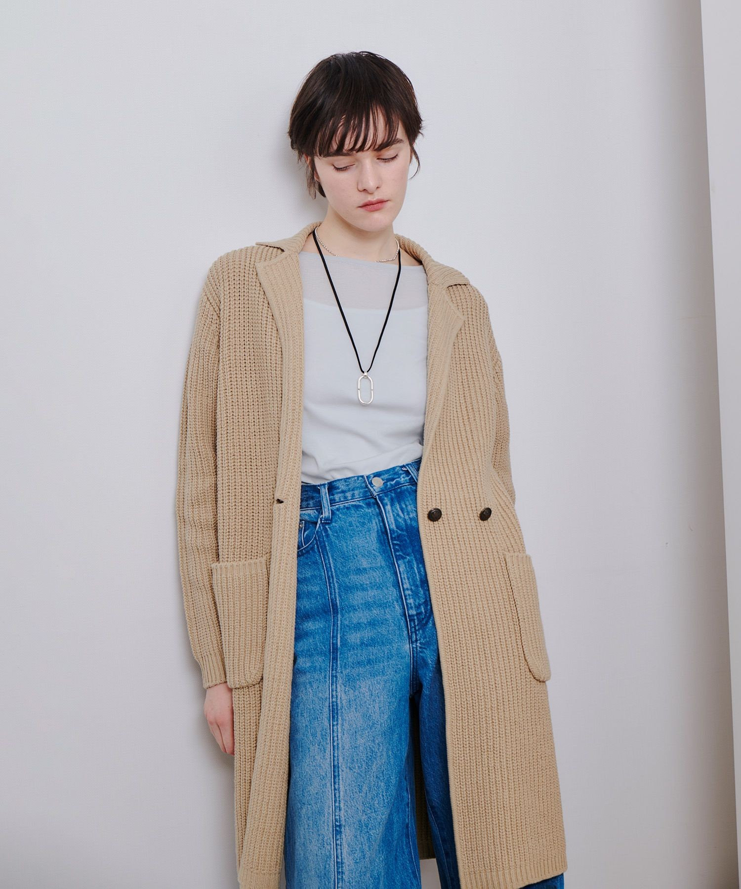 片畦ニットコート|allureville OFFICIAL SITE / ONLINE SHOP