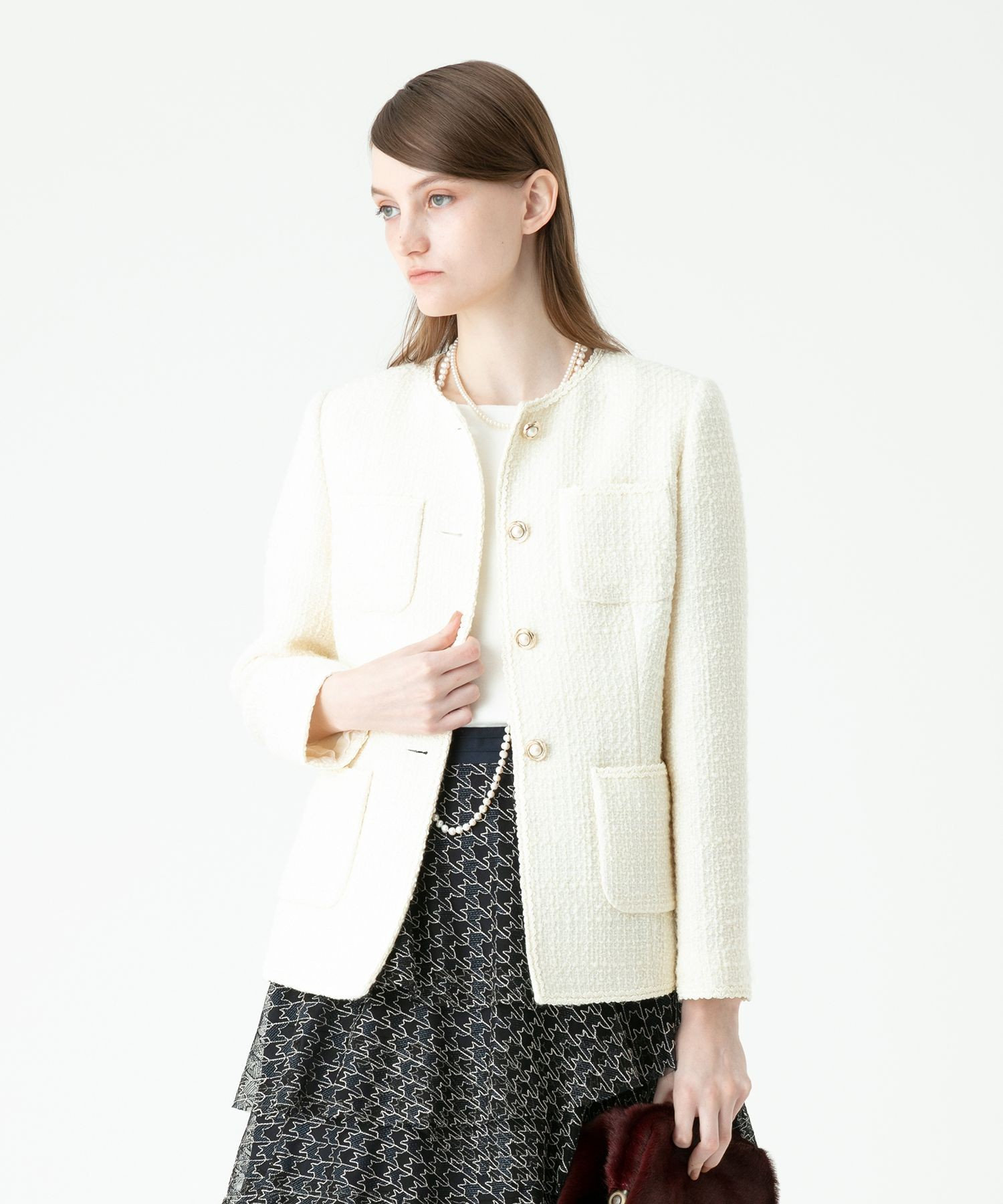 LOULOU WILLOUGHBY】ファンシーツイードクルージャケット