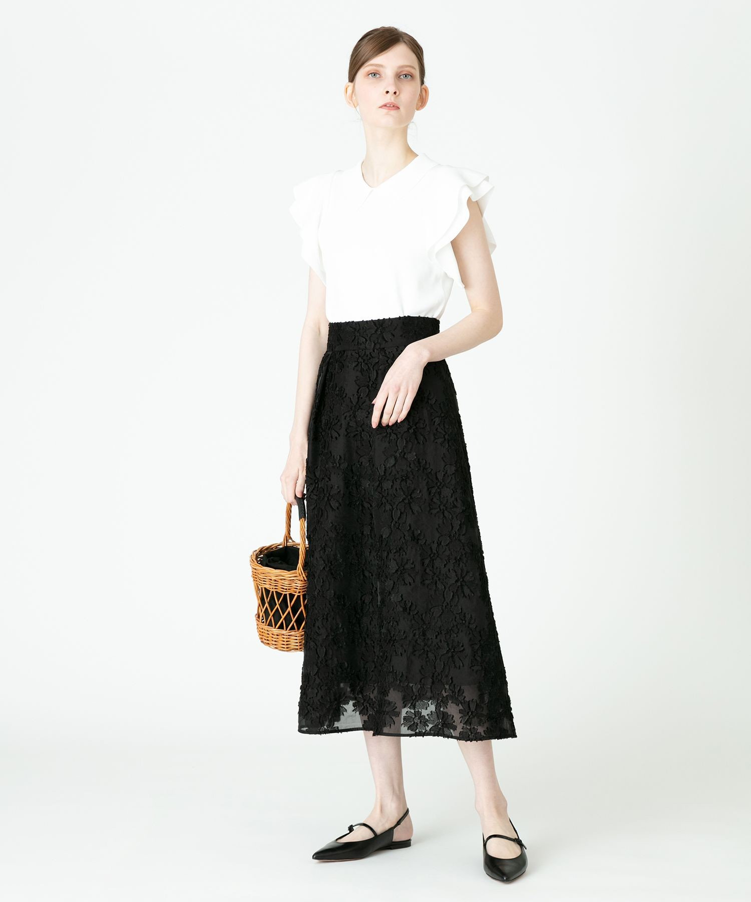 LOULOU WILLOUGHBY】シースルージャガード タックスカート 【公式通販】