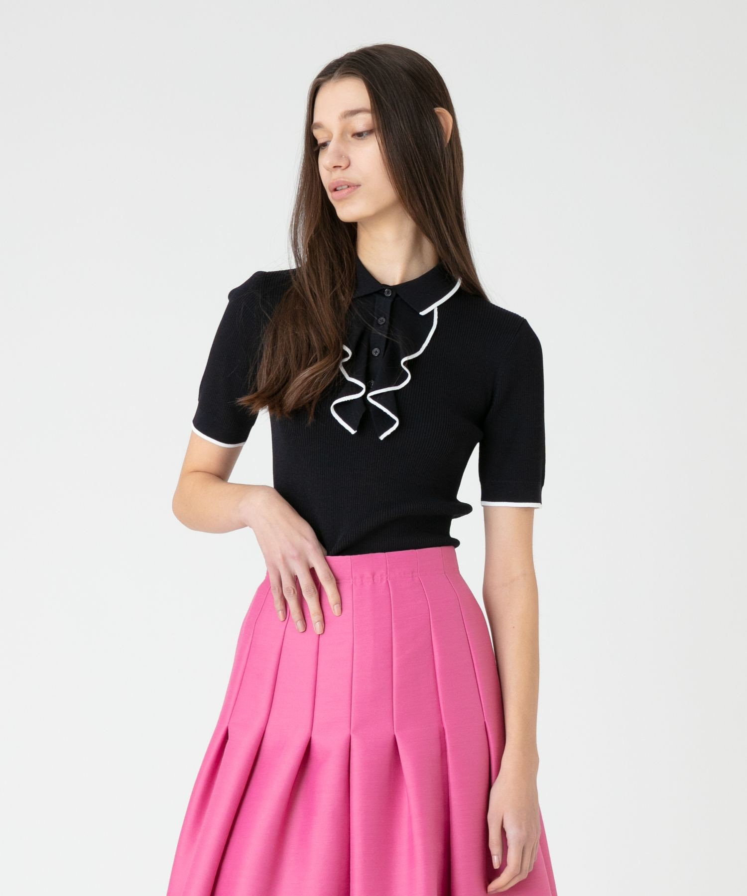ルルウィルビー リブポロニット ネイビー 美品 LOULOU WILLOUGHBY】リブポロニット|allureville OFFICIAL SITE