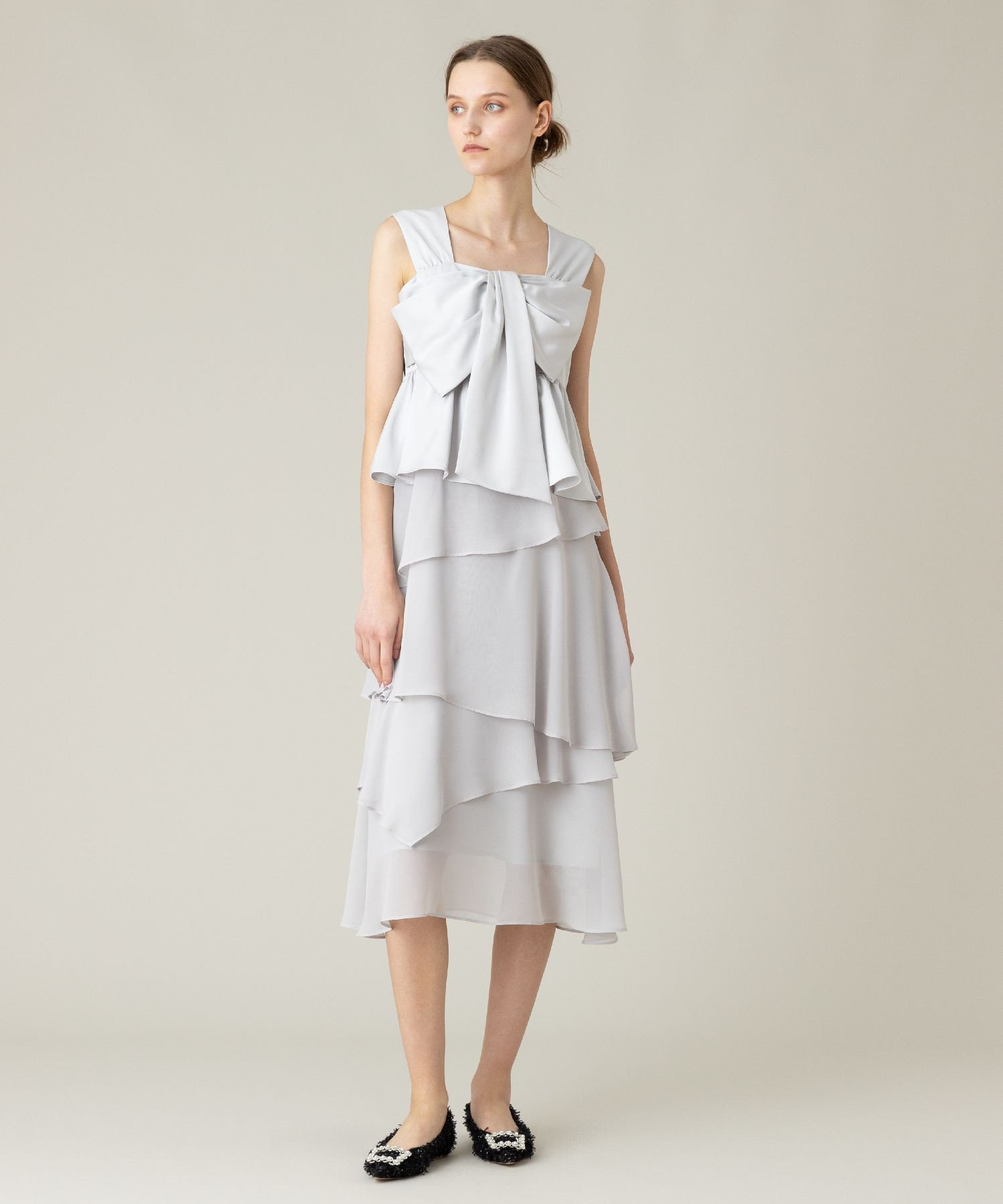 美品 leur logette シルクシフォンワンピース 2 春夏