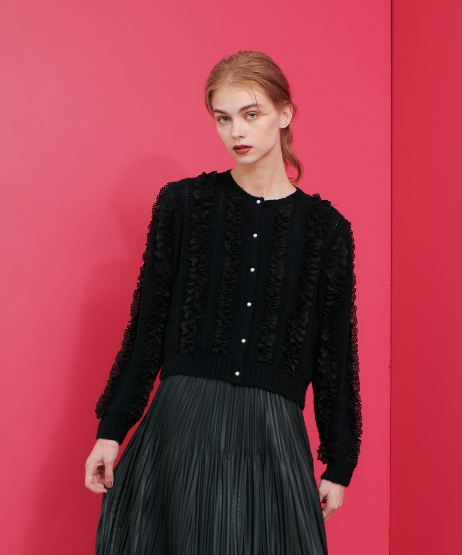 ☆Christian Dior☆レース ウール トリミングカーディガンM