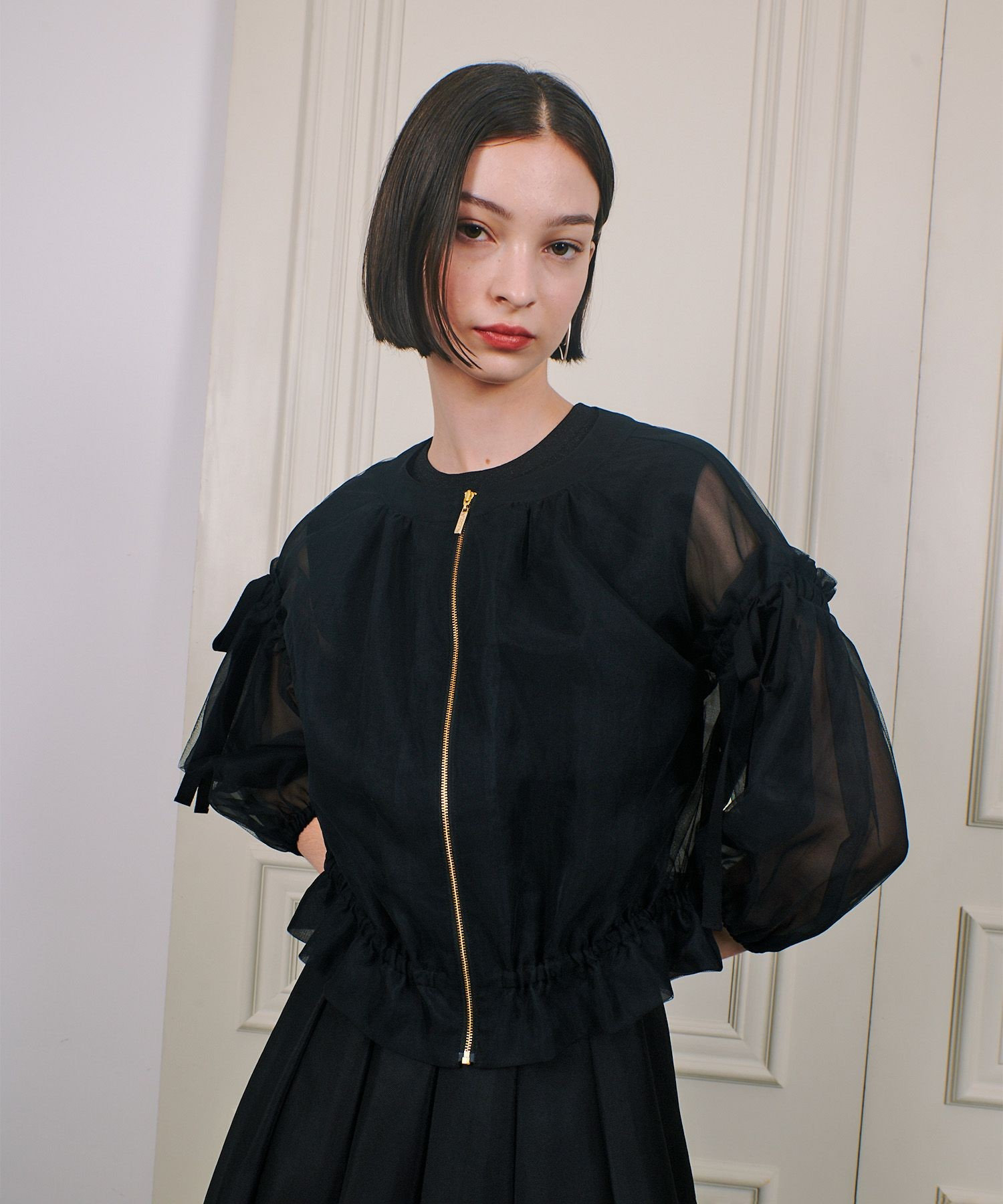 今期 ルルウィルビー LOULOU WILLOUGHBY フラワーブルゾン 美品