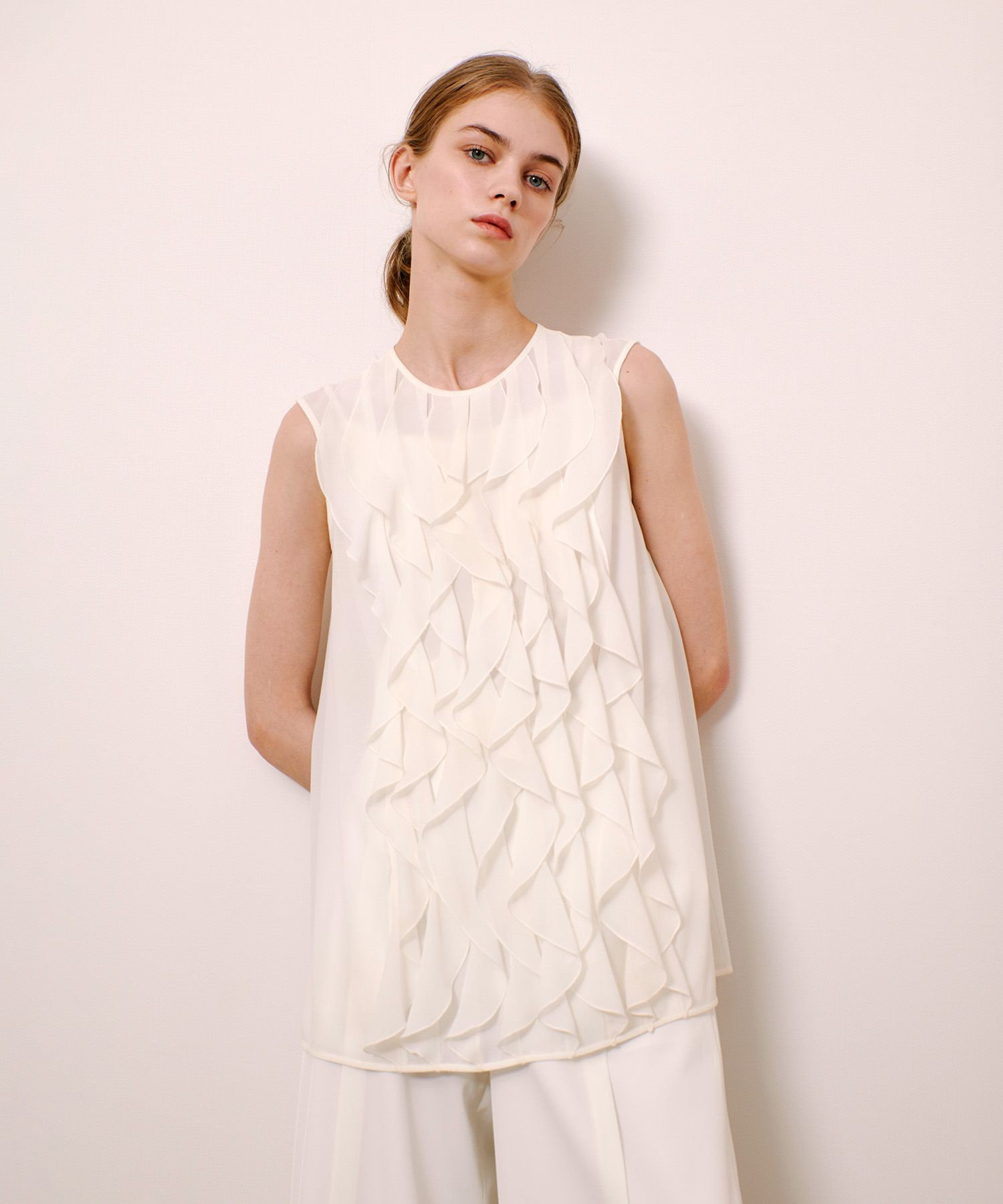 LOULOU WILLOUGHBY】シフォンラッフルブラウス|allureville