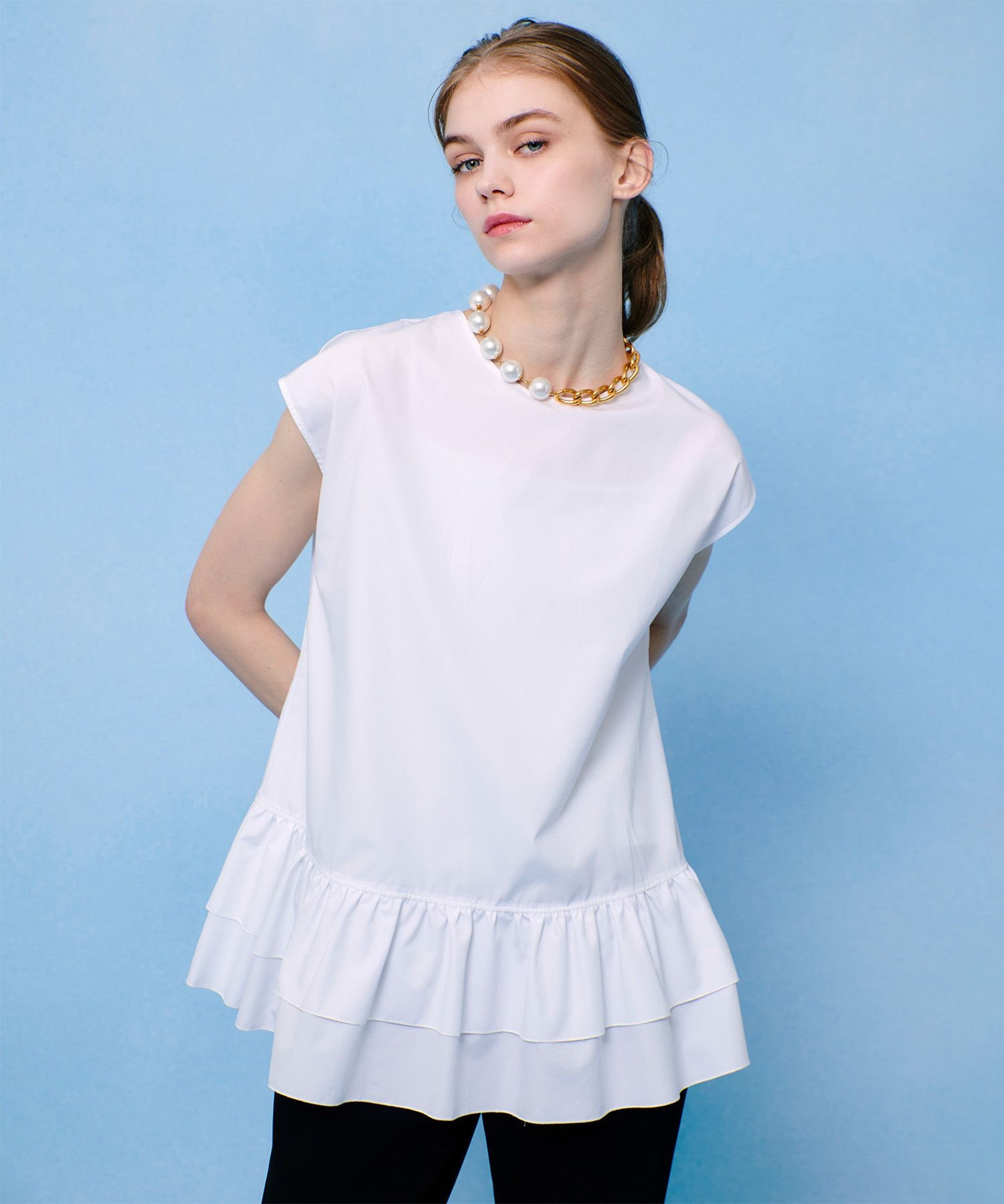 再入荷のおすすめ最新情報 LOULOU WILLOUGHBY】ブロードフリルブラウス|allureville トップス