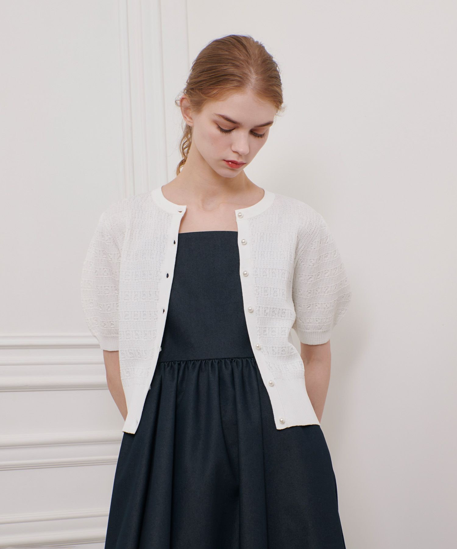 LOULOU WILLOUGHBY　リボンボーダーカーディガン LOULOU WILLOUGHBY】リボンボーダーカーディガン|allureville